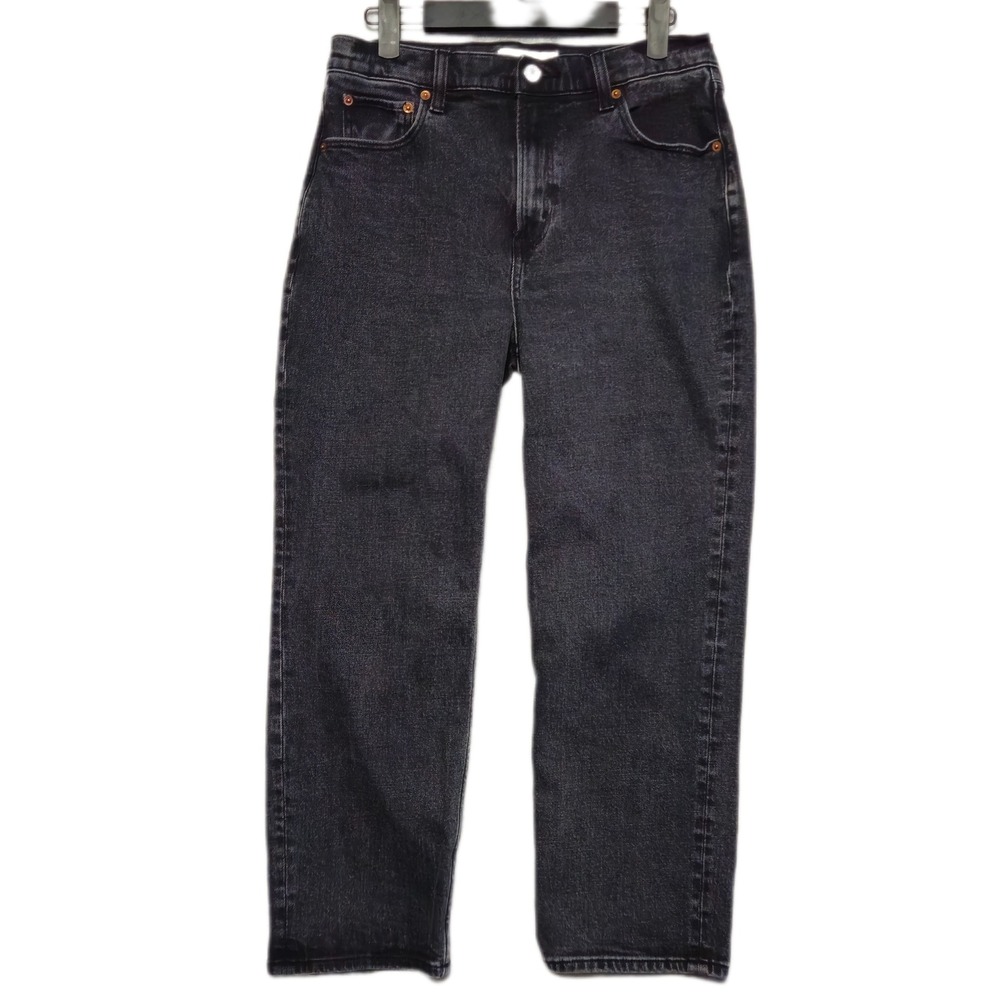 Abercrombie & Fitch Ankle Straight Ultra High Rise Jeans Womens 29 8 Short Black
